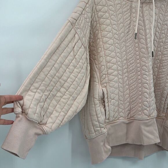 FP Movement Peach Sprint To The Finish Distressed Gorpcore Oversized Quilted Hoo - Picture 5 of 11